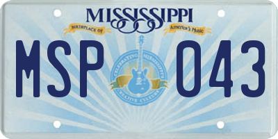 MS license plate MSP043