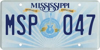 MS license plate MSP047