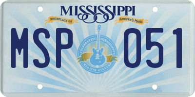 MS license plate MSP051
