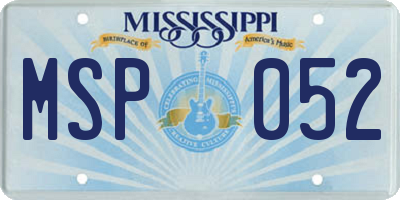 MS license plate MSP052