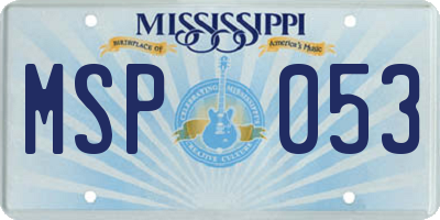 MS license plate MSP053