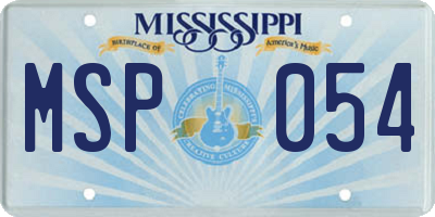 MS license plate MSP054