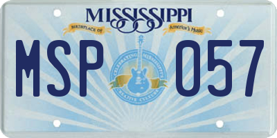 MS license plate MSP057