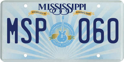 MS license plate MSP060