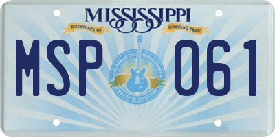 MS license plate MSP061