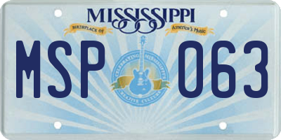 MS license plate MSP063