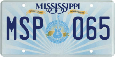 MS license plate MSP065