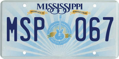 MS license plate MSP067
