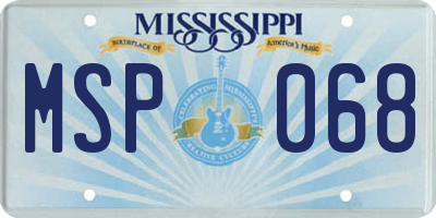 MS license plate MSP068