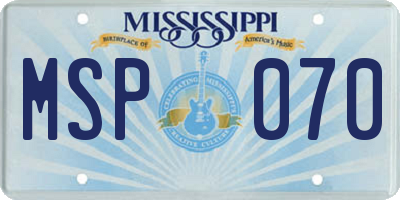MS license plate MSP070