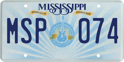 MS license plate MSP074