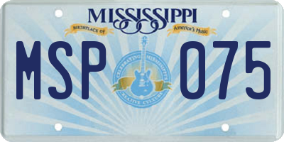 MS license plate MSP075