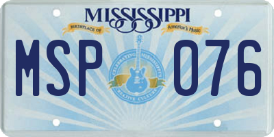 MS license plate MSP076