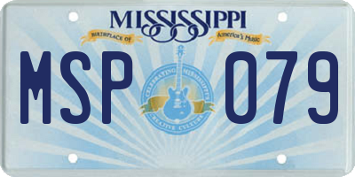 MS license plate MSP079