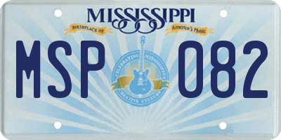 MS license plate MSP082