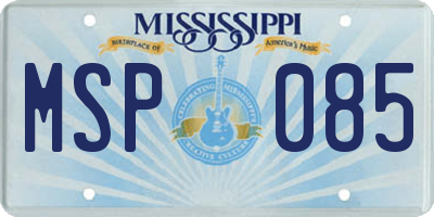 MS license plate MSP085