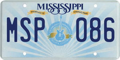 MS license plate MSP086