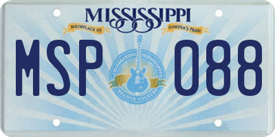 MS license plate MSP088
