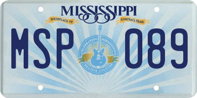 MS license plate MSP089