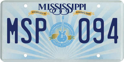 MS license plate MSP094