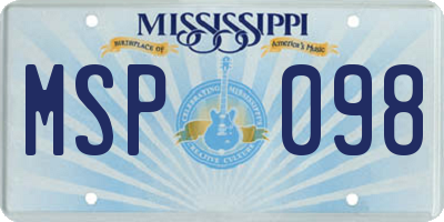 MS license plate MSP098