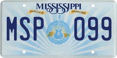 MS license plate MSP099