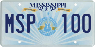 MS license plate MSP100