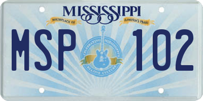 MS license plate MSP102
