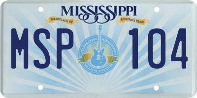 MS license plate MSP104