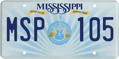 MS license plate MSP105