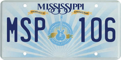 MS license plate MSP106