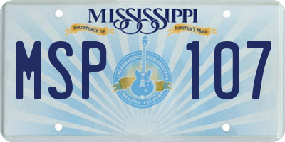 MS license plate MSP107