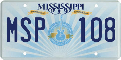 MS license plate MSP108