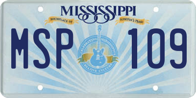 MS license plate MSP109