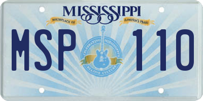 MS license plate MSP110