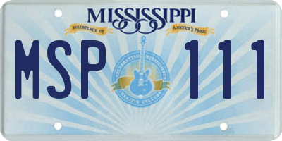 MS license plate MSP111