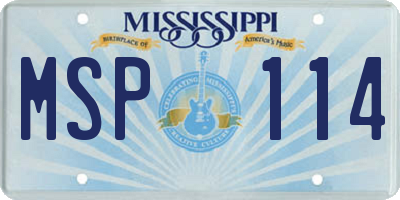 MS license plate MSP114