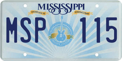 MS license plate MSP115