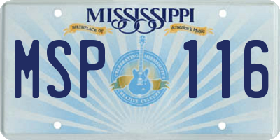 MS license plate MSP116