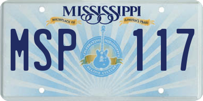 MS license plate MSP117