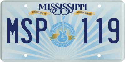 MS license plate MSP119