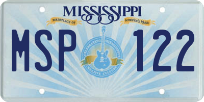 MS license plate MSP122
