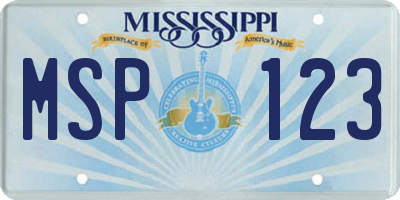 MS license plate MSP123