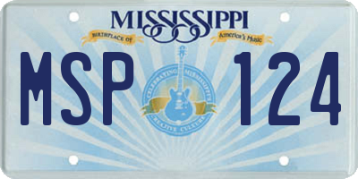 MS license plate MSP124