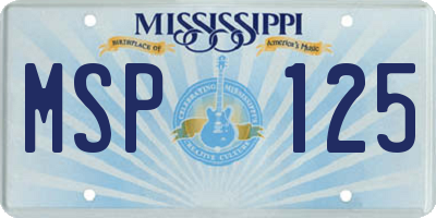 MS license plate MSP125