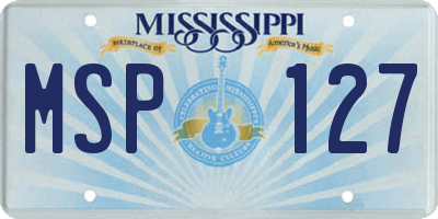 MS license plate MSP127