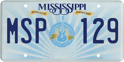 MS license plate MSP129