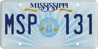 MS license plate MSP131