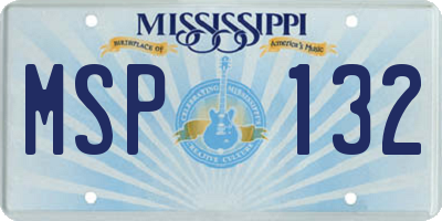 MS license plate MSP132