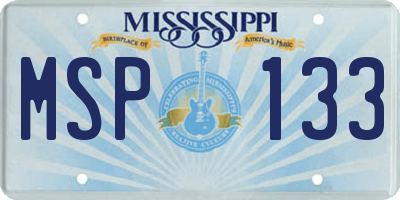 MS license plate MSP133